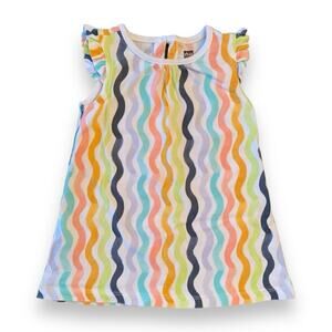 Tea Collection Ruffle Sleeve Rainbow Dress. 12-18 Months.
